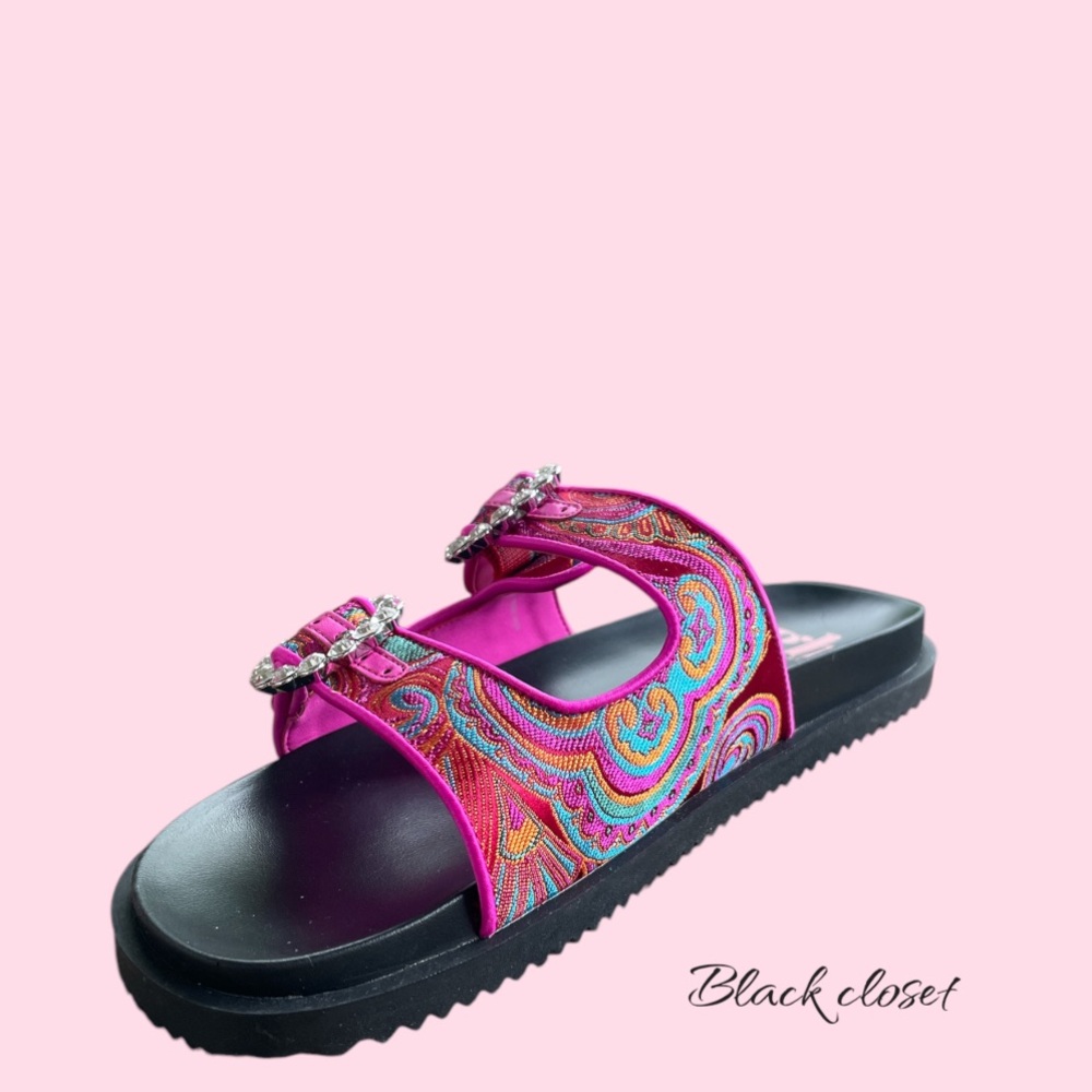 Pink Embellished Slide Sandals for girls